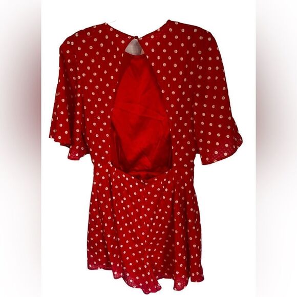 Revolve Finders Keepers Red Polka Dot Romper Jumpsuit NWOT - Picture 4 of 8